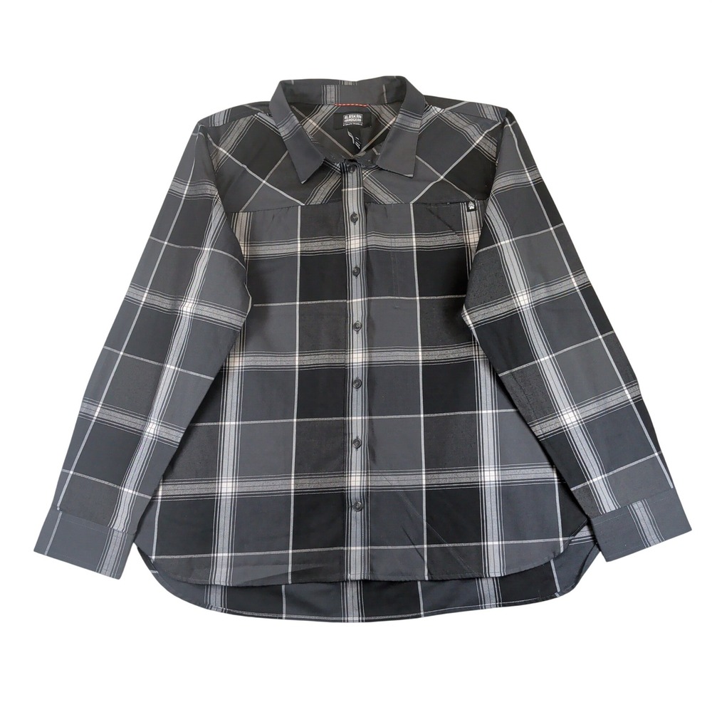 Alaskan Hardgear Duluth Midnight Sun Shirt 80732 XXL Black Gray Plaid Wool Blend